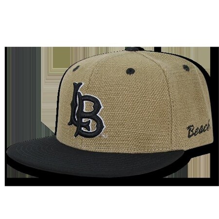 W Republic W Republic Apparel 1019-109-BLK CSU Long Beach Heavy Jute Snapback; Black 1019-109-BLK